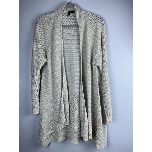 Eileen Fisher Sz 1X 100% Organic Linen LS Tonal Grove Open Cardigan-READ - Picture 1 of 10